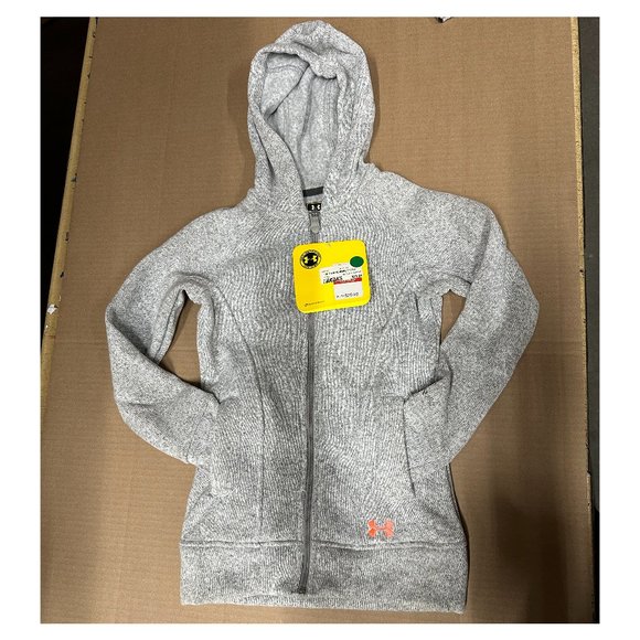 New Under Armor UA Storm Wintersweet Full Zip Hoodie Grey Girls XS - Picture 1 of 3